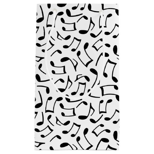 muzieknoten Patroon wit en zwart Klein Cadeauzakje (Voorkant)