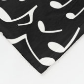 muzieknoten Patroon zwart-wit Fleece Deken (Hoek)