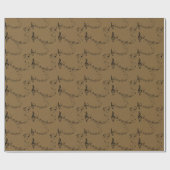 Muzieknoten Pattern Brown Kraft Cadeaupapier (Vlak)