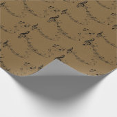 Muzieknoten Pattern Brown Kraft Cadeaupapier (Hoek)