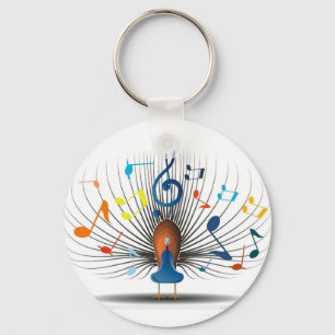 Muzieknoten Peecock Sleutelhanger