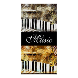 Muzieknoten Piano Keys Dance Instruments Poster
