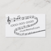 muzieknoten Piano-leraar Visitekaartje (Achterkant)