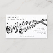 Muzieknoten Piano Monogram Aangepaste kleur Visitekaartje (Achterkant)