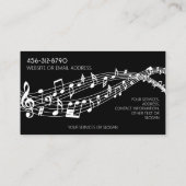 Muzieknoten Piano Monogram Aangepaste kleur Visitekaartje (Achterkant)