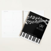 Muzieknoten Piano Monogram Naam Planner (Display)