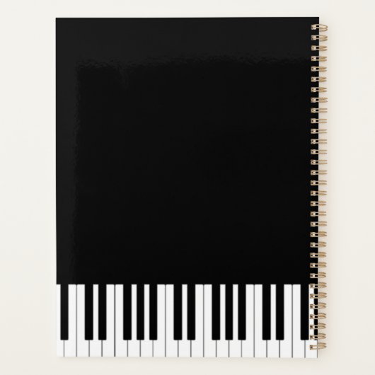 Muzieknoten Piano Monogram Naam Planner (Achterkant)