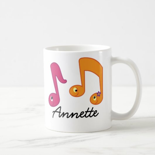 muzieknoten Piano Musician Personalized Mug Koffiemok (Rechts)
