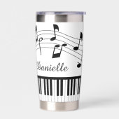 Muzieknoten Piano Persoonlijke Aangepaste Kleuren Geïsoleerde Drinkbeker (Links)