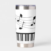Muzieknoten Piano Persoonlijke Aangepaste Kleuren Geïsoleerde Drinkbeker (Achterkant)