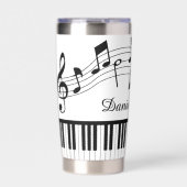 Muzieknoten Piano Persoonlijke Aangepaste Kleuren Geïsoleerde Drinkbeker (Voorkant)