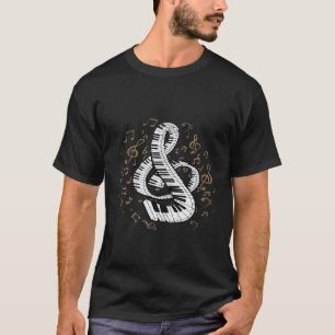 Muzieknoten Pianospeler Treble Clef Cadeau Idee Pi T-shirt