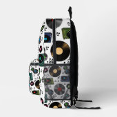 Muzieknoten, platenalbums en spelers bedrukte rugzak (Rechts)