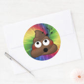 Muzieknoten Poep Emoji Tie Dye Ronde Stickers (Envelop)