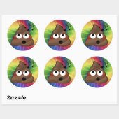 Muzieknoten Poep Emoji Tie Dye Ronde Stickers (Vel)