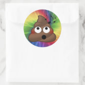 Muzieknoten Poep Emoji Tie Dye Ronde Stickers (Tas)