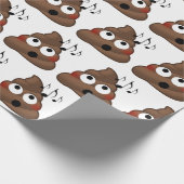 muzieknoten Poop Emoji Cadeaupapier (Hoek)