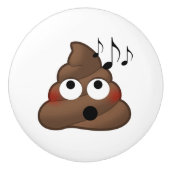 muzieknoten Poop Emoji Keramische Knop (Voorkant)