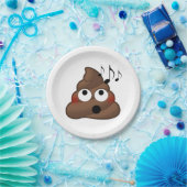 muzieknoten Poop Emoji Papieren Bordje (Feest)