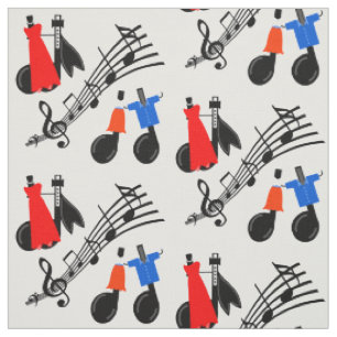 Muzieknoten Print Fabric Stof