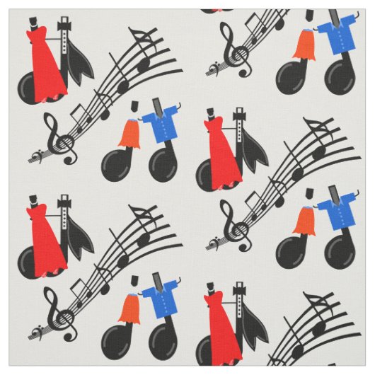 Muzieknoten Print Fabric Stof (Swatch)
