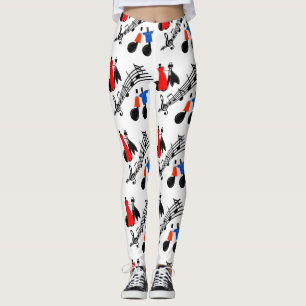Muzieknoten Print Leggings Elke kleur