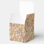Muzieknoten print - taupe tan, multi bedankdoosjes (Geopend)
