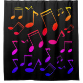 Muzieknoten Regenboogkleuren Douchegordijn (Voorkant)