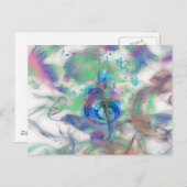 Muzieknoten roken, kleurrijk afbeelding briefkaart (Voorkant / Achterkant)