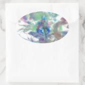 Muzieknoten roken, kleurrijk afbeelding ovale sticker (Tas)