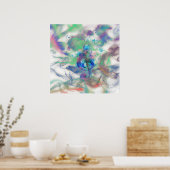 Muzieknoten roken, kleurrijk afbeelding poster (Keuken)