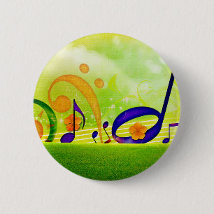 Muzieknoten Ronde Button 5,7 Cm