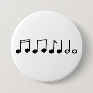 Muzieknoten Ronde Button 7,6 Cm