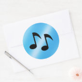 Muzieknoten Ronde Sticker (Envelop)