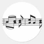 Muzieknoten Ronde Sticker (Voorkant)