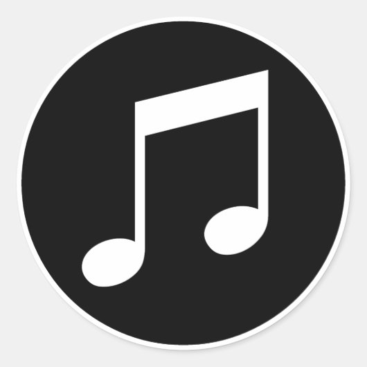 Muzieknoten Ronde Sticker (Voorkant)