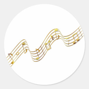 muzieknoten ronde sticker