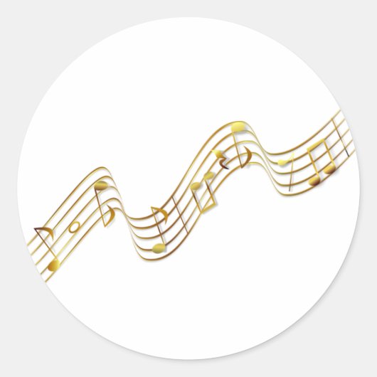muzieknoten ronde sticker (Voorkant)