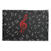 muzieknoten rood en zilver kussensloop (Achterkant)