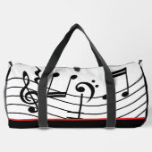 Muzieknoten Rood Wit & Zwart Plunjezak (Achterkant)