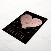 muzieknoten roos goud overweging folie uitnodiging (Gedraaid)