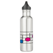 Muzieknoten Roze Blauw Paarse Geel Waterfles (Links)