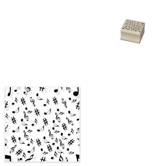Muzieknoten Rubberstempel (Gestempeld)