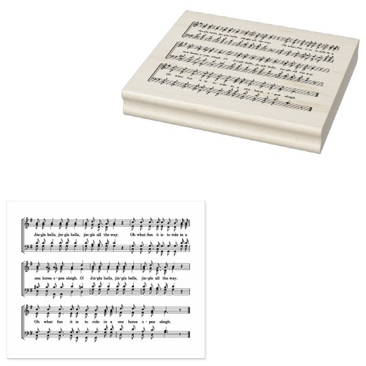 Muzieknoten Rubberstempel (Gestempeld)