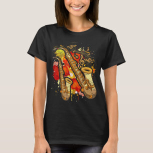 Muzieknoten Sachxofonist Musicus Jazz Saxophone T-shirt