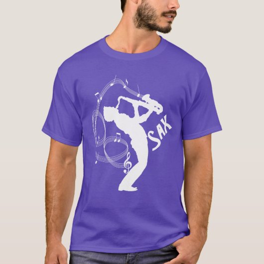 Muzieknoten Saxophone Player Cool Graphic T-shirt (Voorkant)