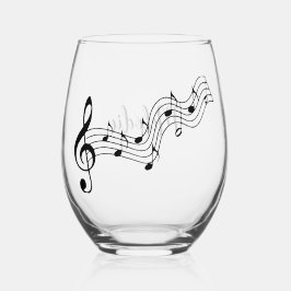 Muzieknoten Score Design Wijnglas Wijnglas Zonder Voet