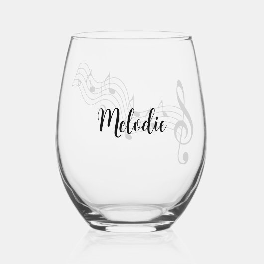 Muzieknoten Score Design Wijnglas Wijnglas Zonder Voet (Achterkant)