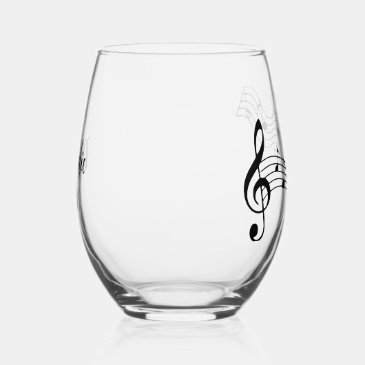 Muzieknoten Score Design Wijnglas Wijnglas Zonder Voet (Rechts)