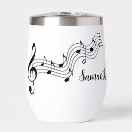 Muzieknoten Score Ontwerp Thermische Wijn Tumbler